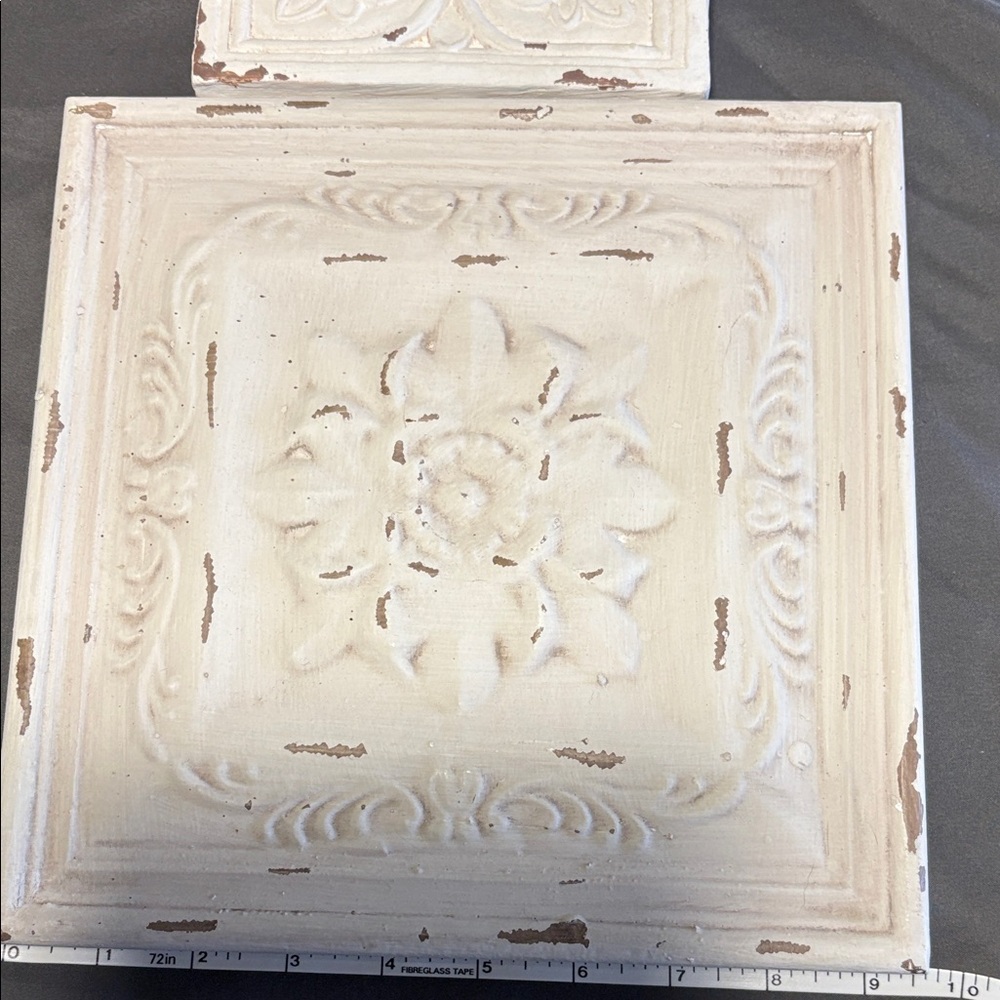 Southern Living At Home Distressed Cream Decorative Wall Plaques - Set of 2 - Picture 4 of 6